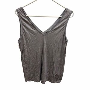 Ted Baker Metallic Shimmer Gray V-Neck Sleeveless Top